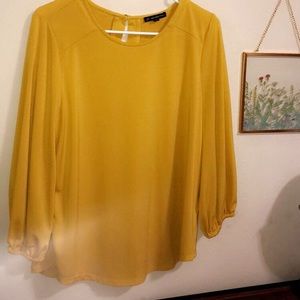 Adrianna Papell Yellow Blouse